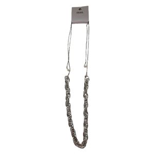 Silver Penningtons Women's Pearl Drop Twisted Chain Link Necklace
